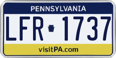 PA license plate LFR1737