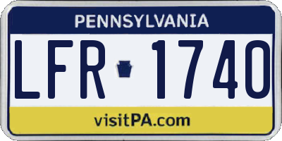 PA license plate LFR1740
