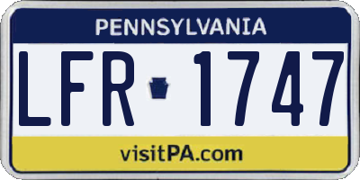 PA license plate LFR1747