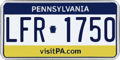 PA license plate LFR1750