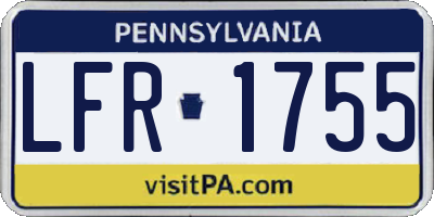 PA license plate LFR1755