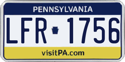PA license plate LFR1756