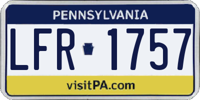 PA license plate LFR1757