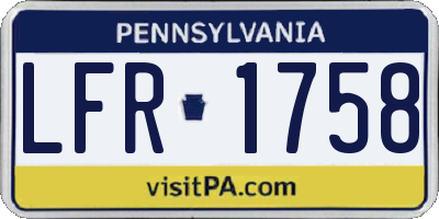 PA license plate LFR1758