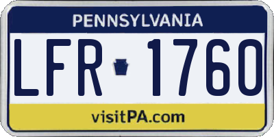 PA license plate LFR1760