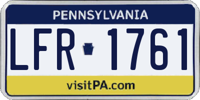 PA license plate LFR1761