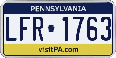 PA license plate LFR1763