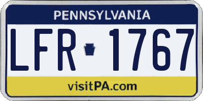 PA license plate LFR1767