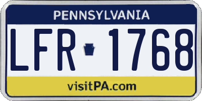 PA license plate LFR1768