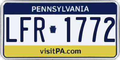 PA license plate LFR1772