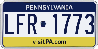 PA license plate LFR1773