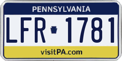 PA license plate LFR1781