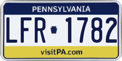 PA license plate LFR1782