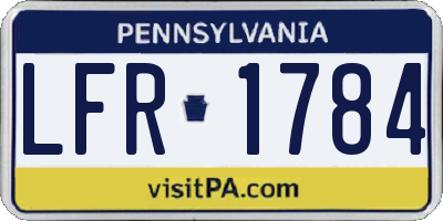 PA license plate LFR1784