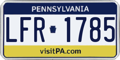 PA license plate LFR1785
