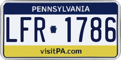 PA license plate LFR1786
