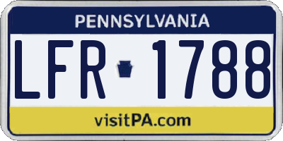 PA license plate LFR1788