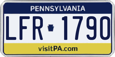 PA license plate LFR1790