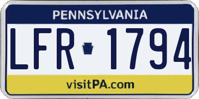 PA license plate LFR1794