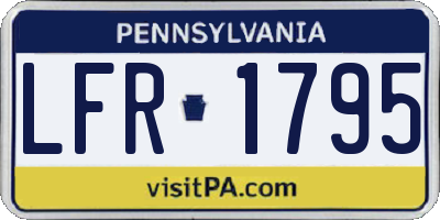 PA license plate LFR1795