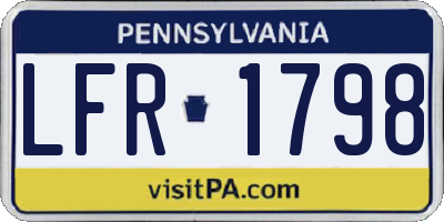 PA license plate LFR1798