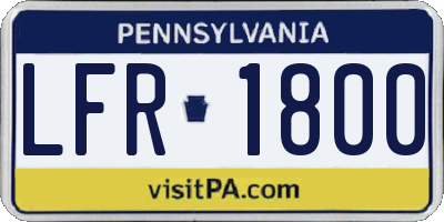 PA license plate LFR1800