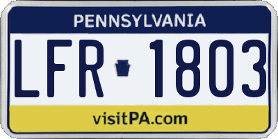 PA license plate LFR1803