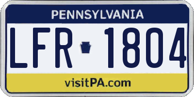 PA license plate LFR1804