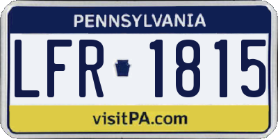 PA license plate LFR1815