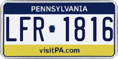 PA license plate LFR1816