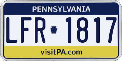 PA license plate LFR1817
