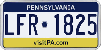PA license plate LFR1825