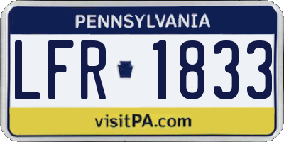 PA license plate LFR1833