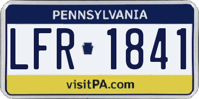 PA license plate LFR1841