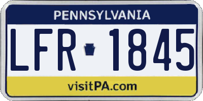 PA license plate LFR1845