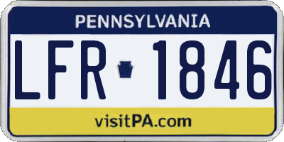 PA license plate LFR1846