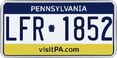 PA license plate LFR1852