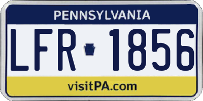PA license plate LFR1856