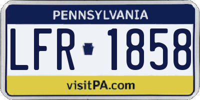 PA license plate LFR1858
