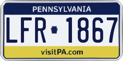 PA license plate LFR1867