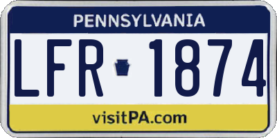 PA license plate LFR1874