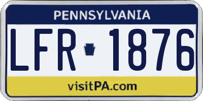 PA license plate LFR1876