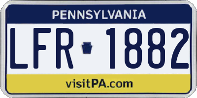 PA license plate LFR1882