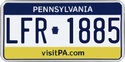 PA license plate LFR1885