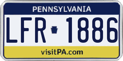 PA license plate LFR1886