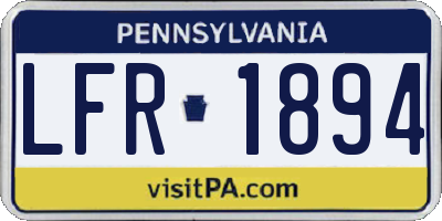 PA license plate LFR1894