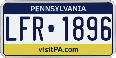 PA license plate LFR1896