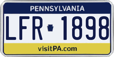 PA license plate LFR1898