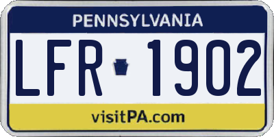 PA license plate LFR1902