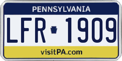 PA license plate LFR1909